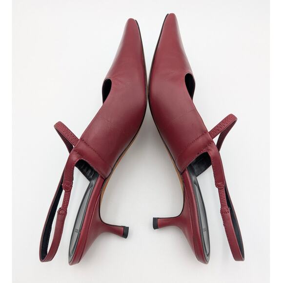 Vince Venice Slingback Kitten Heel Pumps Pointed Toe Women's Crimson US10M EU41 - Picture 6 of 12